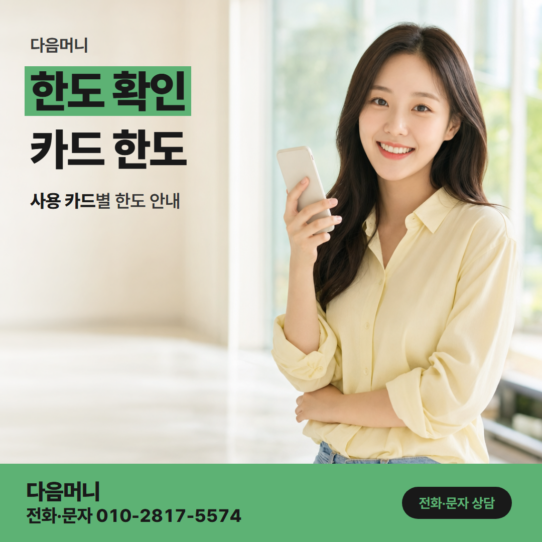 다음머니 구미카드깡 한도 확인