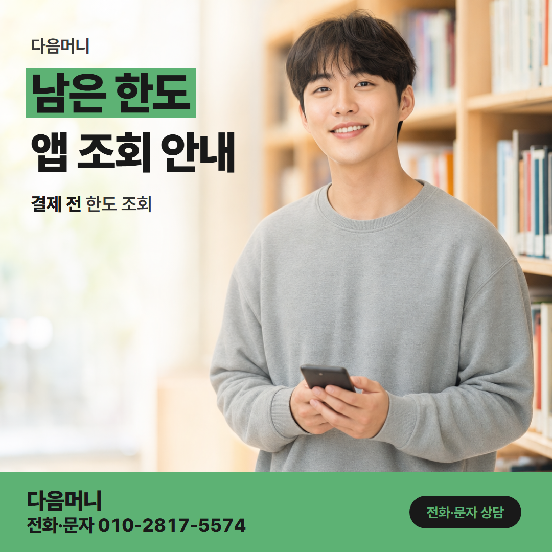 다음머니 구미카드깡 남은 한도